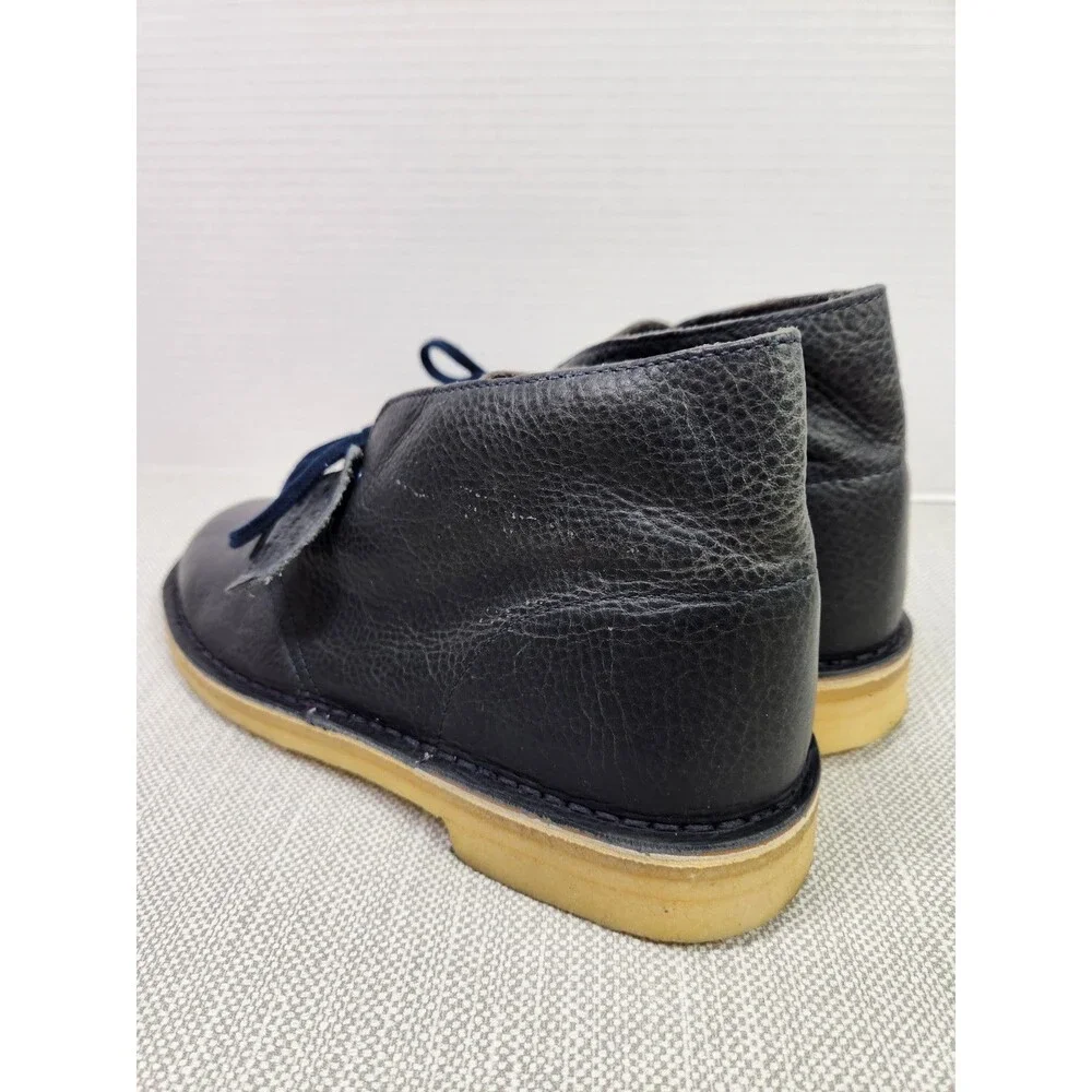 Clarks Originals 7.5 M Desert Boots Navy Blue Leather Chukka Crepe Soles 12780